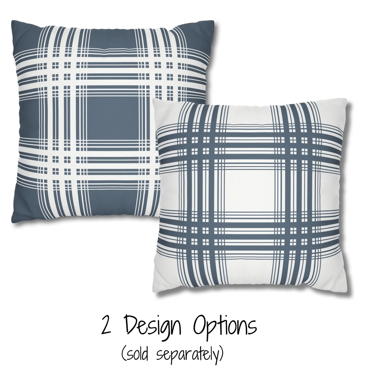 Mike Check Design Michael Check Outdoor Throw Pillow - Denim Blue – Porch Daydreamer Home